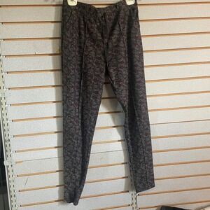 COCO CARMEN Black Red Paisley Print Elastic Waist Drawstring Pants Womens S M